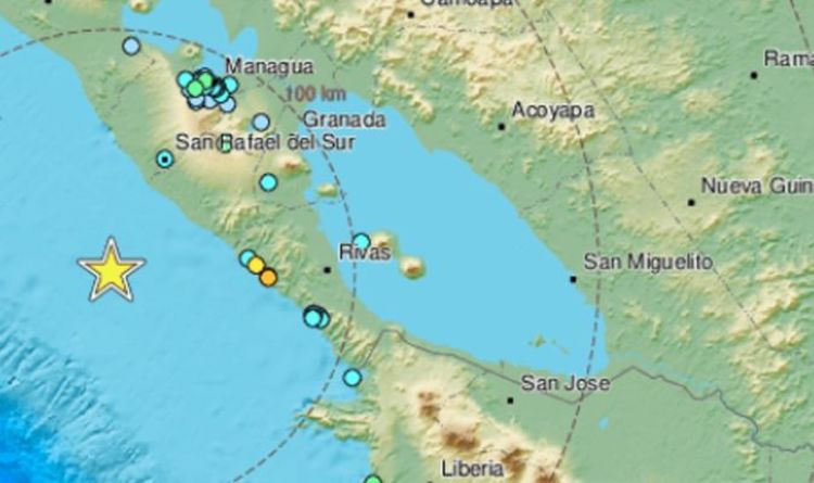 尼加拉瓜附近海域今天发生规模6.2地震