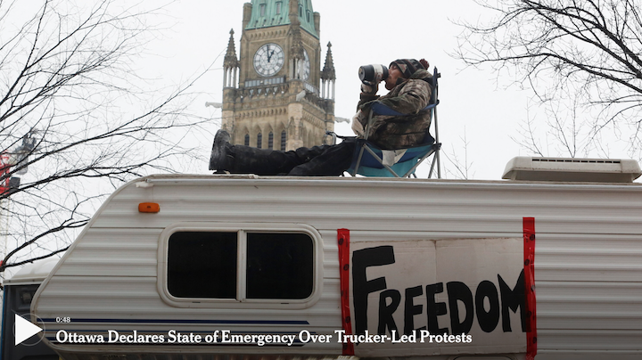 卡车司机抗议活动“失控”，渥太华宣布进入紧急状态