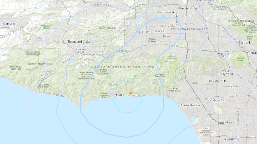 马里布附近发生初步估计震度为 3.4 级地震